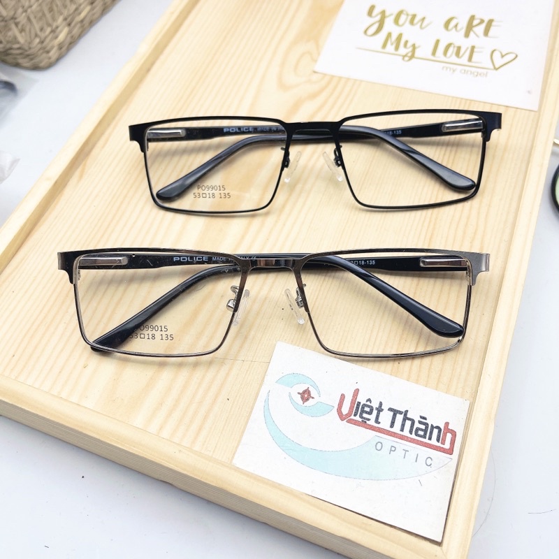 HCM mắt kính cận gọng kim loại vuông có lò xo kim loại FULL VIỀN nhiều hãng G9915