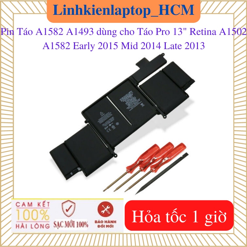 Pin dùng cho Táo Pro 13" Retina A1582 A1502 A1493 Early 2015 Mid 2014 Late 2013