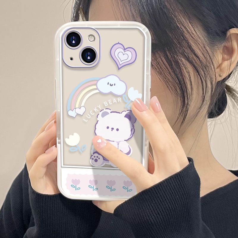 Ốp Điện Thoại Mềm Trong Suốt Chống Sốc In Hình Gấu Dễ Thương Cho IPhone 13 Pro MAX 11 12 Pro 6 6s XS MAX XR 7 8 Plus SE 2020