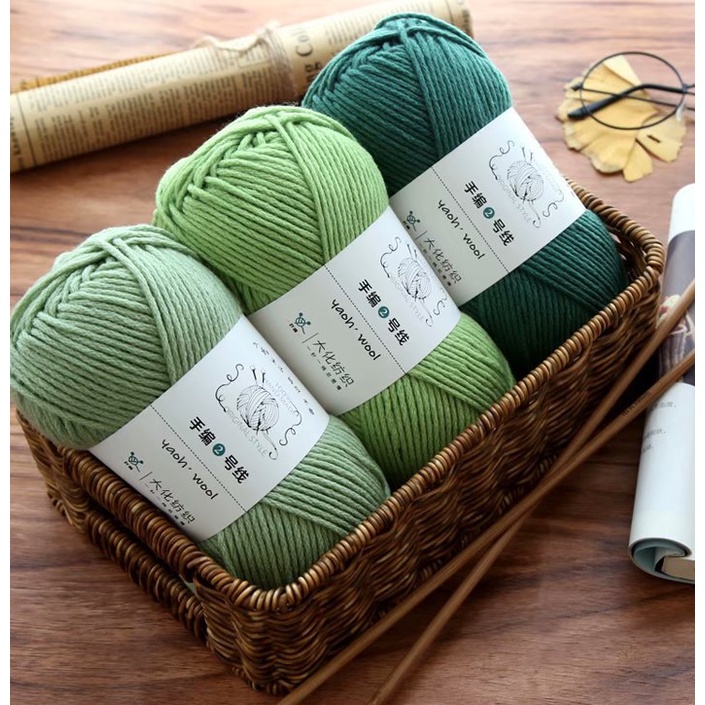 - LEN YAOH WOOL 3MM - LEN SỢI THỰC VẬT MỀM MỊN - THÍCH HỢP ĐAN KHĂN ÁO NÓN