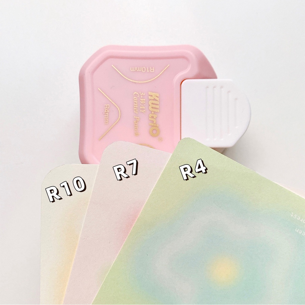 Dụng cụ cắt góc tròn nhỏ gọn 3 trong 1 R4/R7/R10mm dùng để cắt giấy/hình ảnh DIY tiện dụng