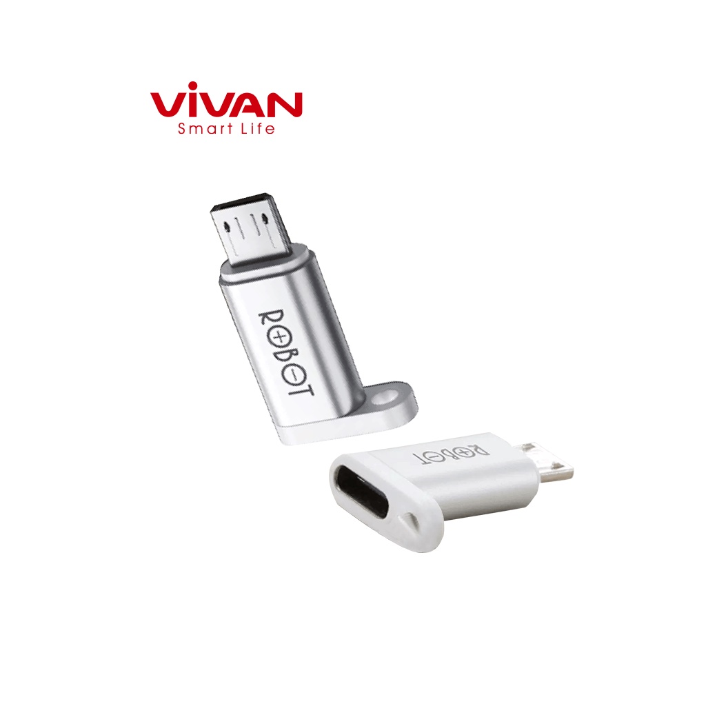 Đầu Chuyển Đổi OTG Cổng MicroUSB Sang Type-C VIVAN RT-OTG01 - Chất Liệu Vỏ Kim Loại