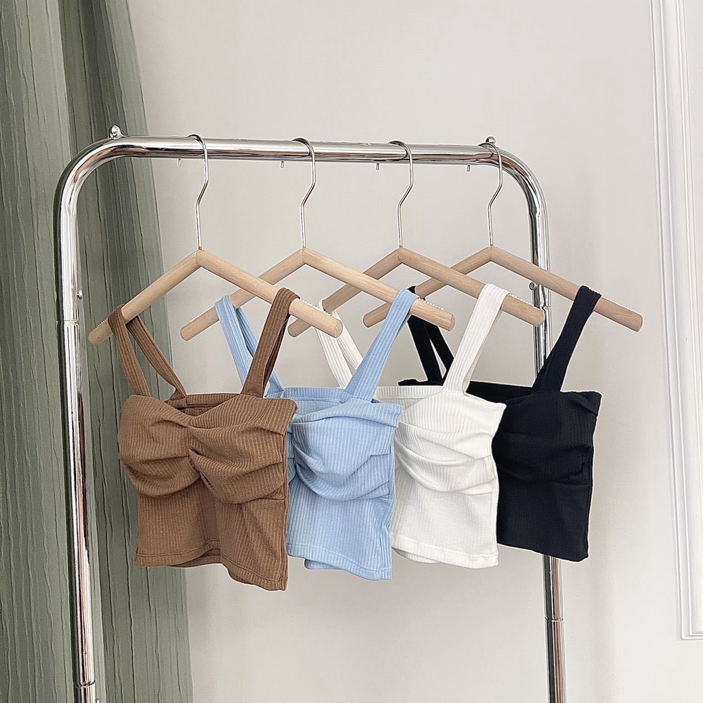 Áo Bra Nữ Cotton Tăm Kiểu Nhún Ngực 2 Dây Bản To Siêu Hot MS.K9