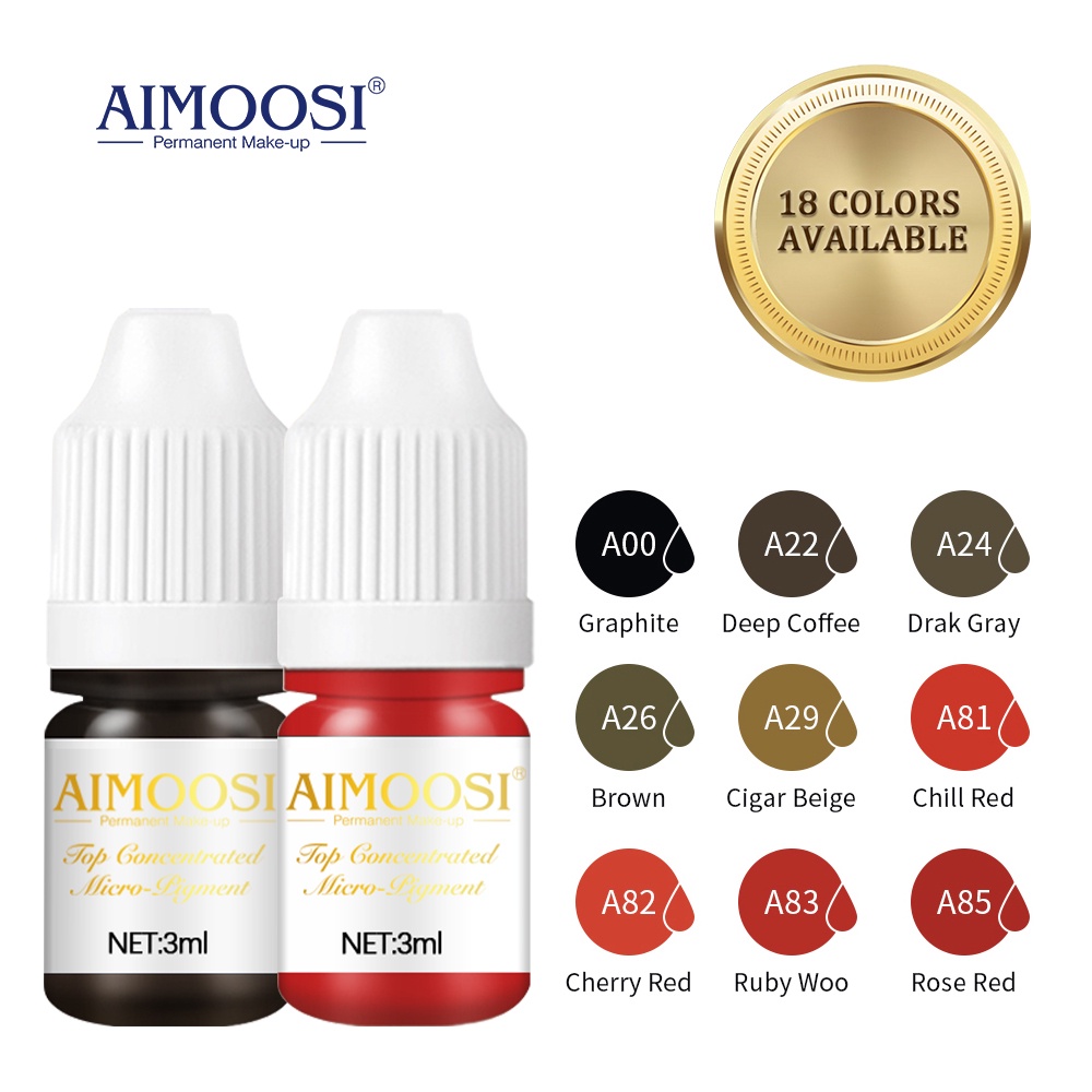 Lọ Mực Xăm Hữu Cơ Aimooso 3ML Đặc Biệt Cho Môi/ Lông Mày/ Mắt