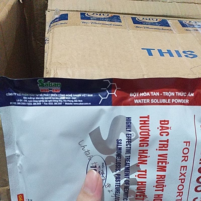 Amox colistin 50% amoxicos cho thú y lợn gà vịt chim thỏ dê đi ỉa v.iêm buồng tr.ứng phân xanh trắng, viêm ph.ổi, export