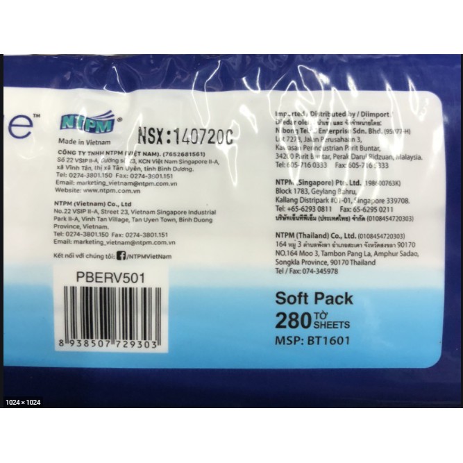 Khăn giấy lụa, khăn giấy rút PREMIER VinaTissue 2 lớp gói 280 tờ