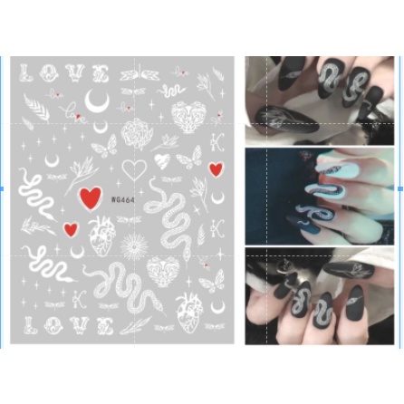 Sticker hoạ tiết rắn, hình dán móng hoạ tiết rắn dán móng tay