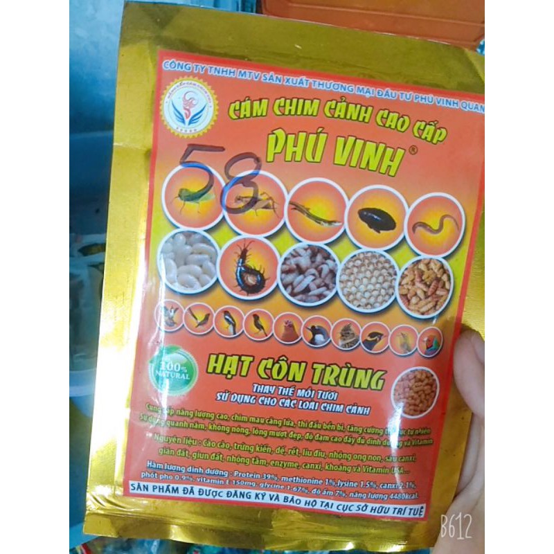 Cám Phú Vinh Côn Trùng Sấy - 100g - Thức Ăn Cho Chim