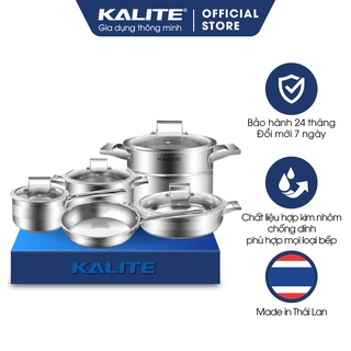 Bộ nồi chảo nhà bếp chống dính 5 món Kalite KL 339, xoong nồi Inox 304 cao cấp