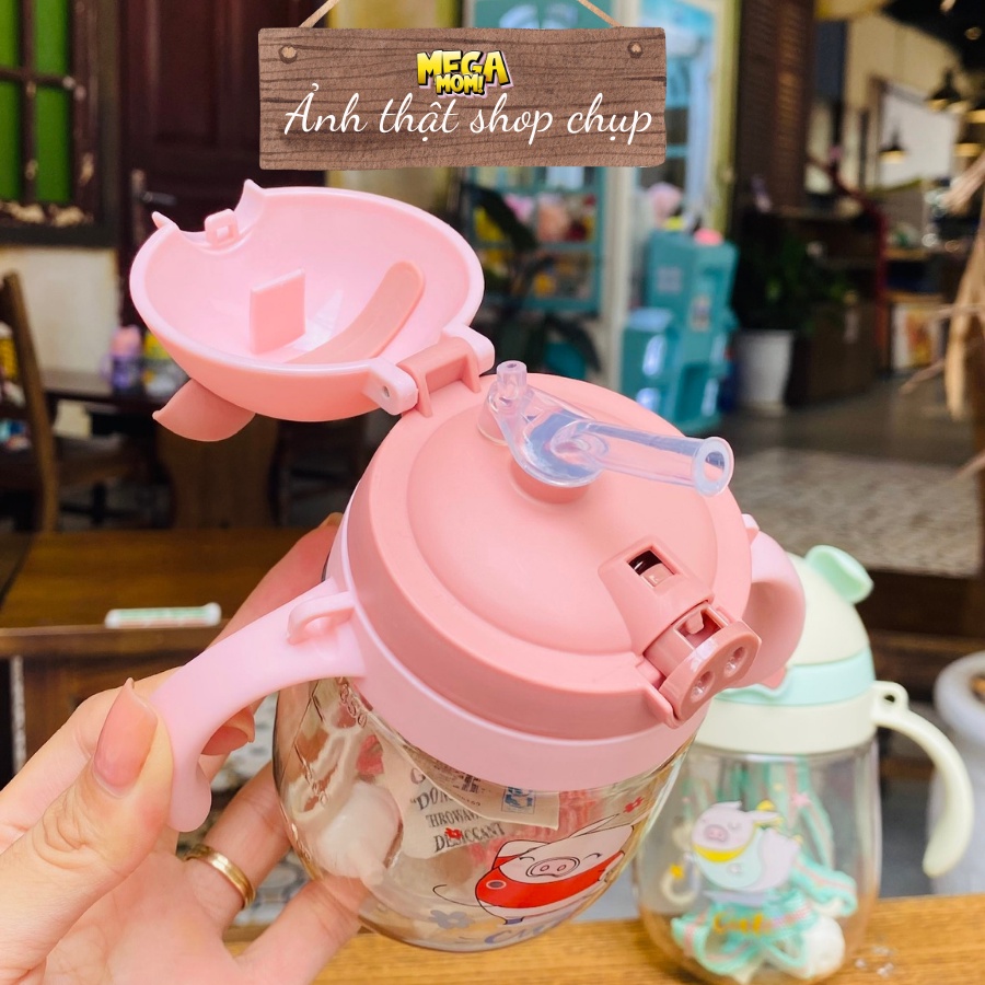 Bình Tập Uống, Bình Uống Nước Cho Bé 350ml [ Tặng Cọ Ống Hút]