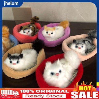 Đồ Chơi Mèo Nhồi Bông Nằm Ngủ Có Âm Thanh Trang Trí Nhà Cửa Xe Hơi