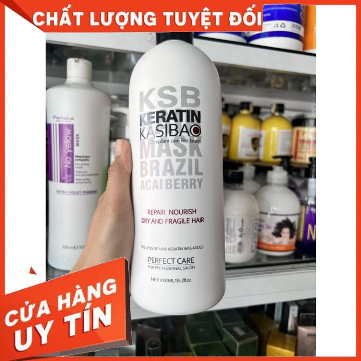 HẤP PHỤC HỒI karatin KSB KERATIN KASIBAO PHỤC HỒI TÓC NÁT  tóc hư khô sơ trẻ ngọn 1000ML  siêu bóng  (hàng chính hãng)