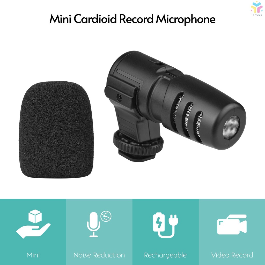 Micro Thu Âm Video Cardioid Với Jack 3.5mm 1 / 4-inch Và Giá Đỡ Gắn Máy Ảnh Dslr 110mah