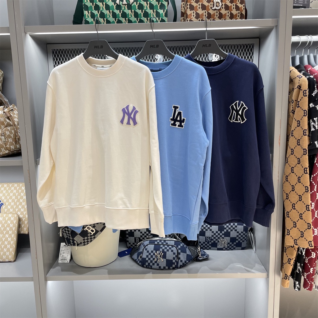 Áo Sweater Dáng Rộng In Chữ NY Lớn Và Hoa Cổ Điển Cho Cặp Đôi Nam Và Nữ tide Không Có Xuống