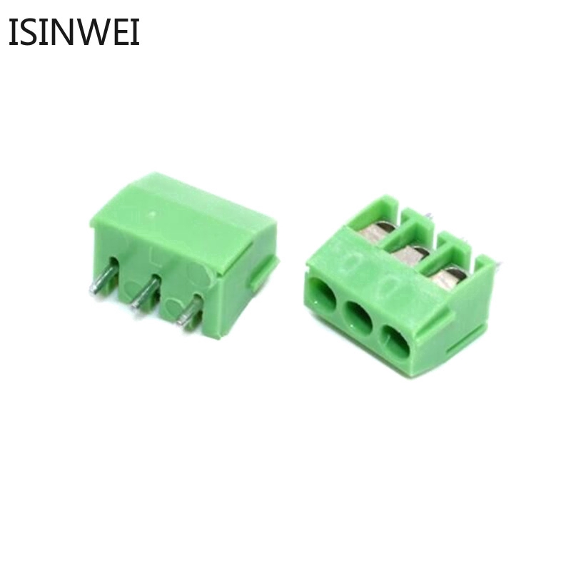Set 10 đầu nối dây điện KF350 3.5mm 2P ​​3P PCB màu xanh lá cây