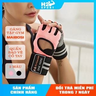 Găng tay tập gym nam nữ có quấn cổ tay chính hãng Maibosi