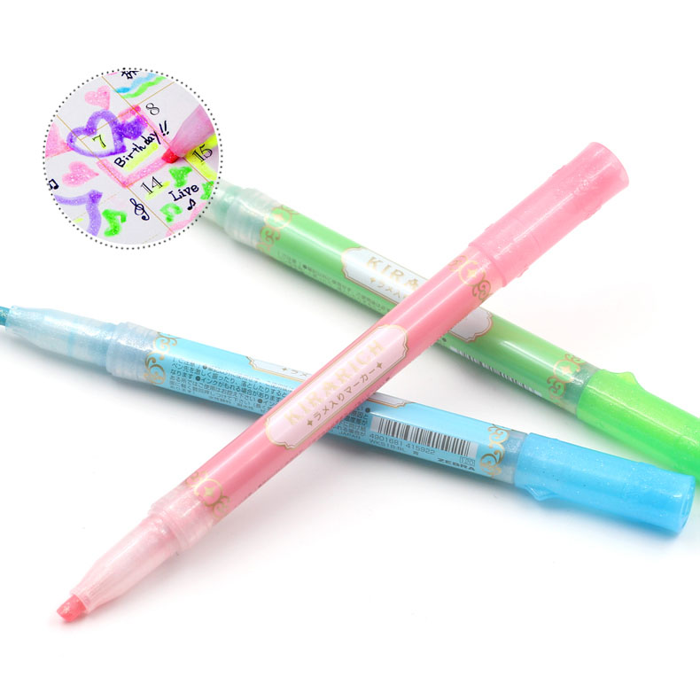 Original Japan ZEBRA Kirarich Pen Highlighter Marker Candy Color Pen Student Stationery Supplies Journal Graffiti