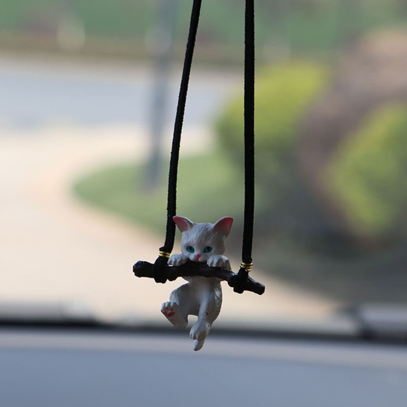 Dây Treo Trang Trí Gương Chiếu Hậu Xe Hơi Hình Chú Mèo Dễ Thương Vui Nhộn