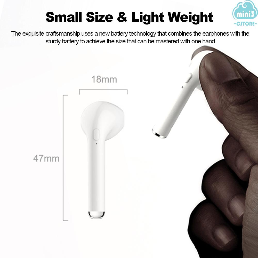 (V06) i7 Wireless Bluetooth Earphones In-ear Invisible Headphone Music Earbuds Multi-point Connection Hands-free with Microphone Compatible with  Android Phones