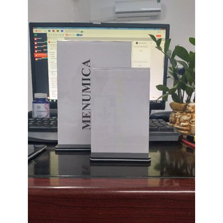 menu mica để bàn A5 đế lùa (15cm x 21cm)