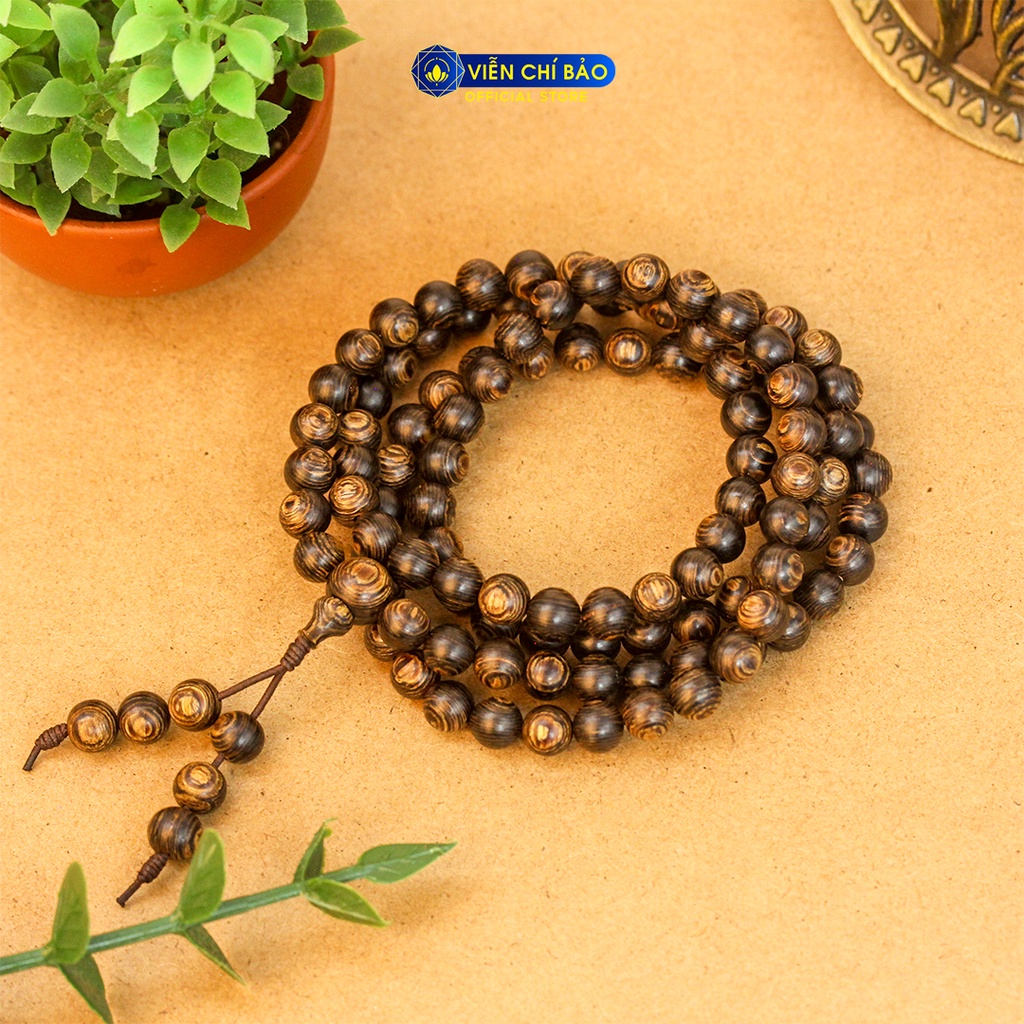 Vòng tay trầm hương sánh chìm Chuỗi 108 hạt 6mm thời trang phụ kiện trang sức Viễn Chí Bảo V000764-6