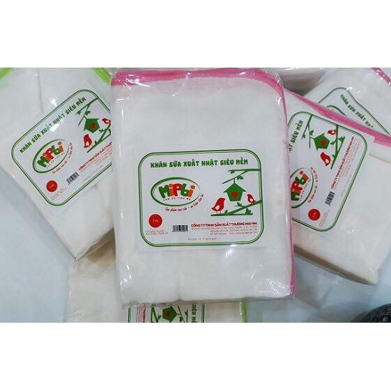 KHĂN SỮA XUẤT NHẬT MIPBI TÚI 10 CHIẾC COTTON 100% 2 LỚP/3 LỚP/4 LỚP - MỀM MẠI CHO DA BÉ