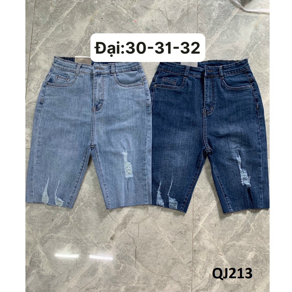 Quần ngố jeans co giãn lưng cao QJ213