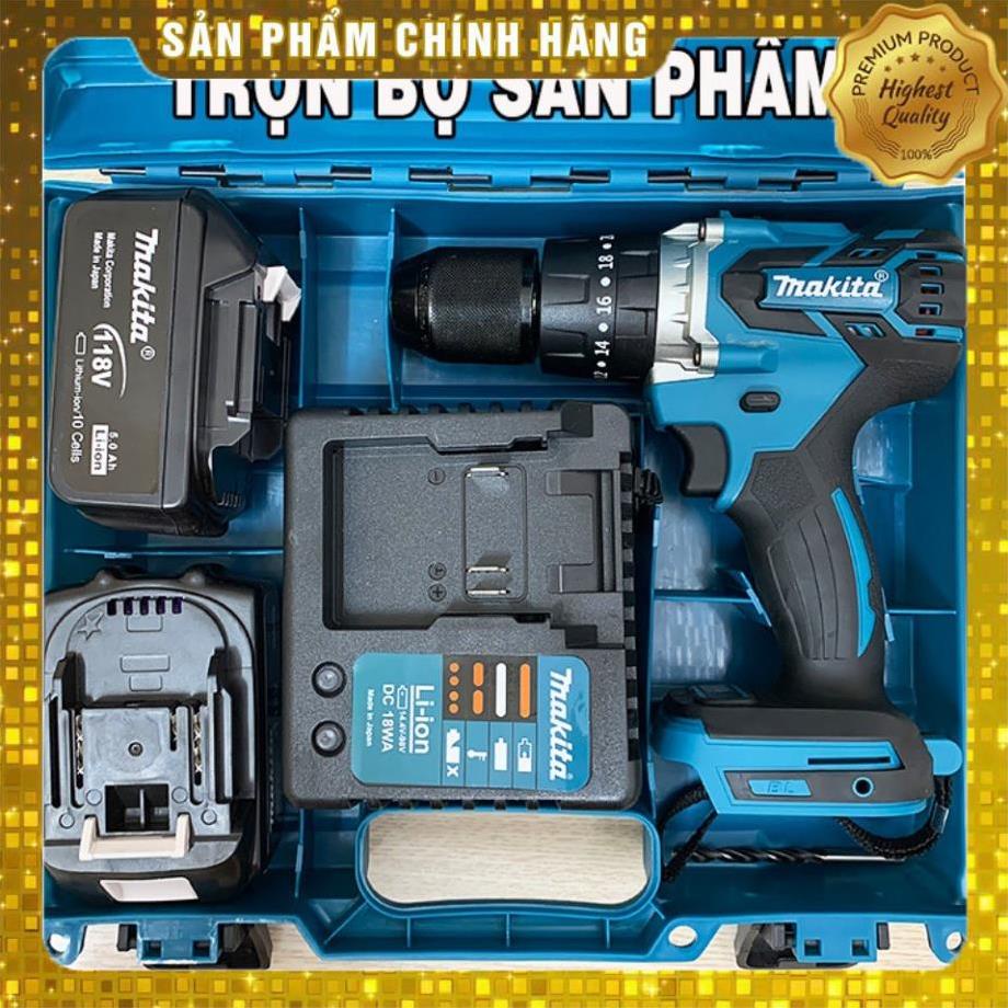 Khoan Pin Makita 118v không chổi than, Động cơ kích từ, Pin 10 Cell  /