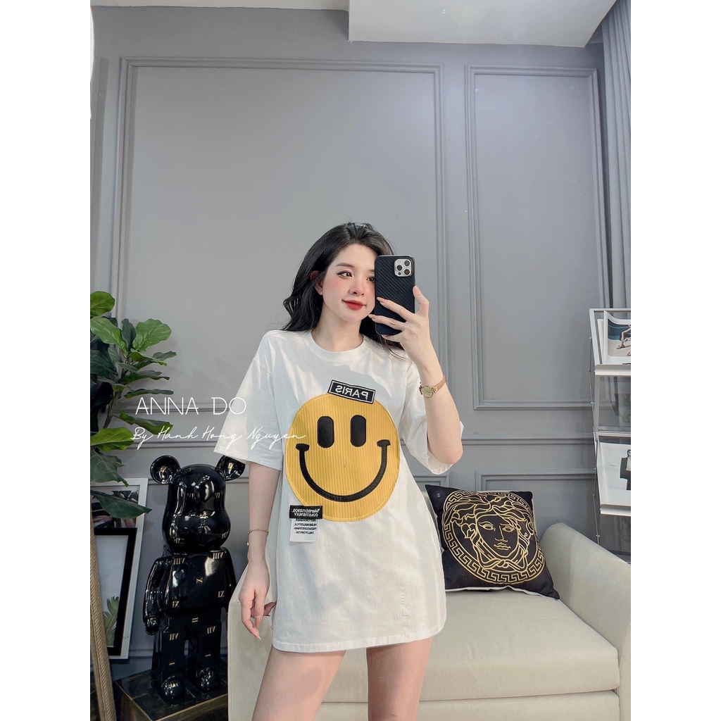 ÁO phông cotton mặt cười PARISS(kèm ảnh thật và video)