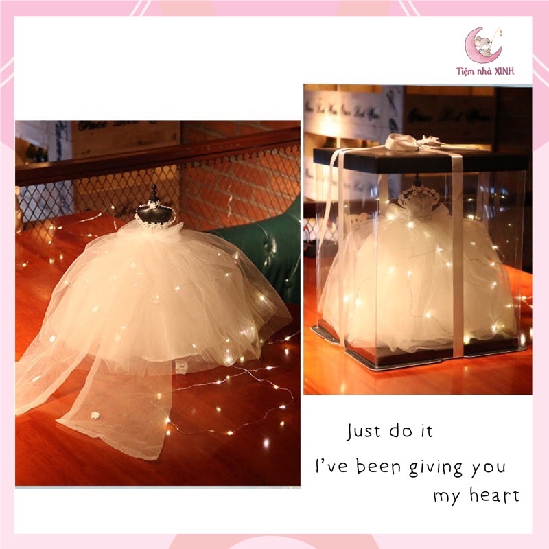 Hộp quà váy cưới mini tặng bạn gái dịp sinh nhật, valentine, cầu hôn xinh xắn [Hàng sẵn]