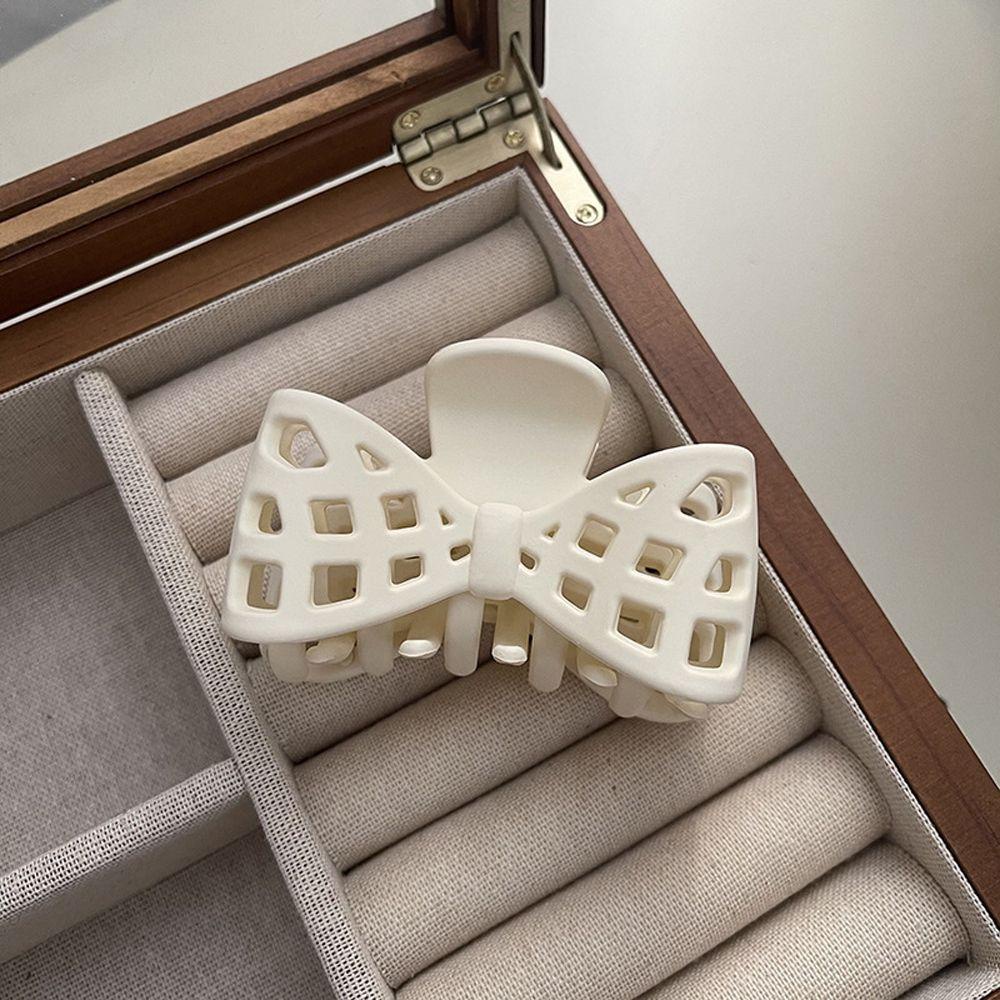 Kẹp Tóc Càng Cua Rỗng Đính Nơ Bằng Acrylic Thanh Lịch Cho Nữ