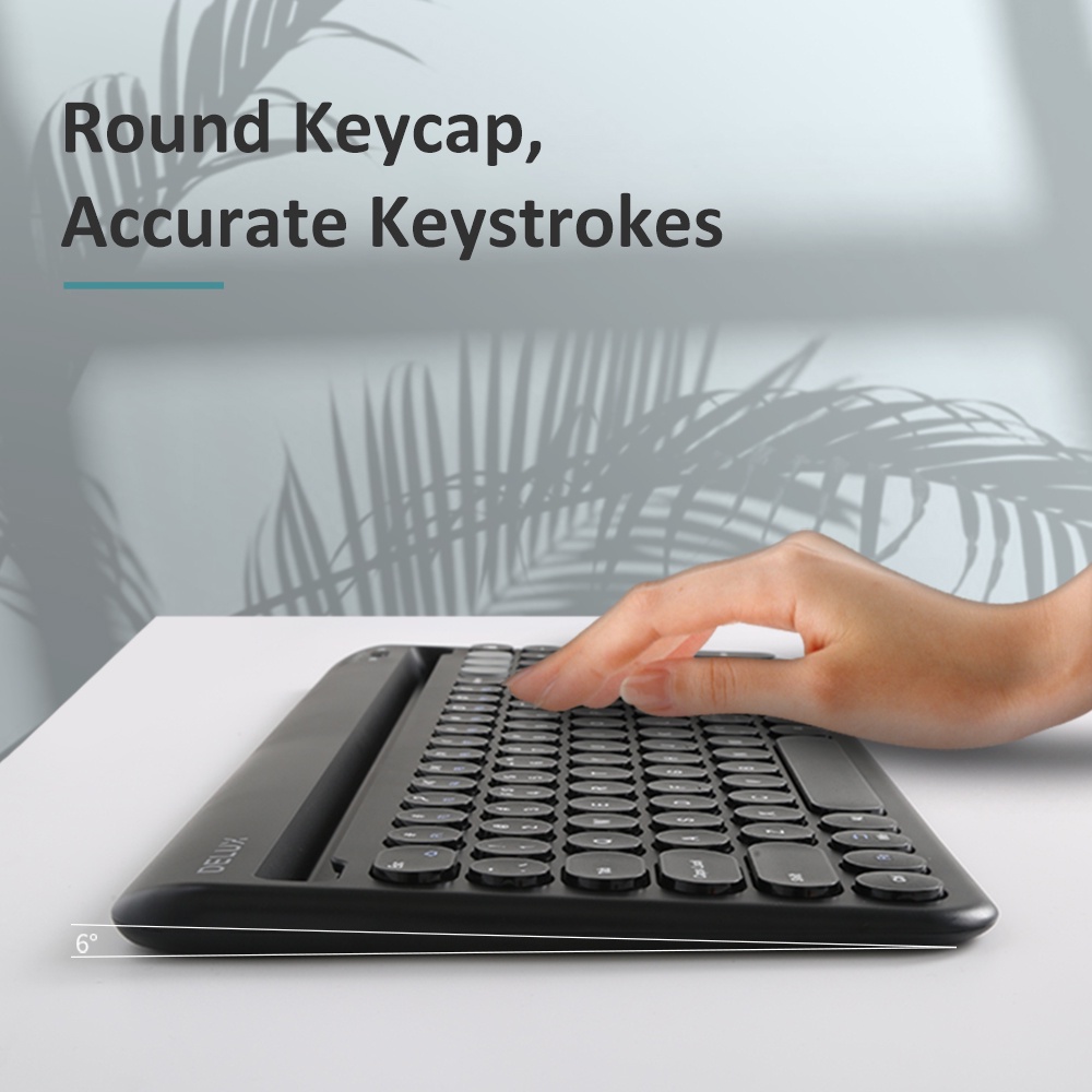 Bàn phím không dây Delux K2212V 100 phím có thể sạc lại dành cho Windows Mac