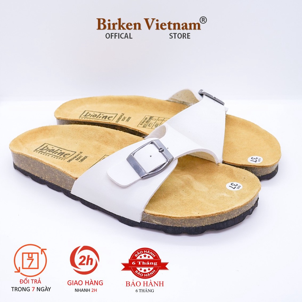 Mã PU08 Dép Da PU Đế Trấu Quai Ngang Cách Tân Unisex Birken Vietnam Bioline