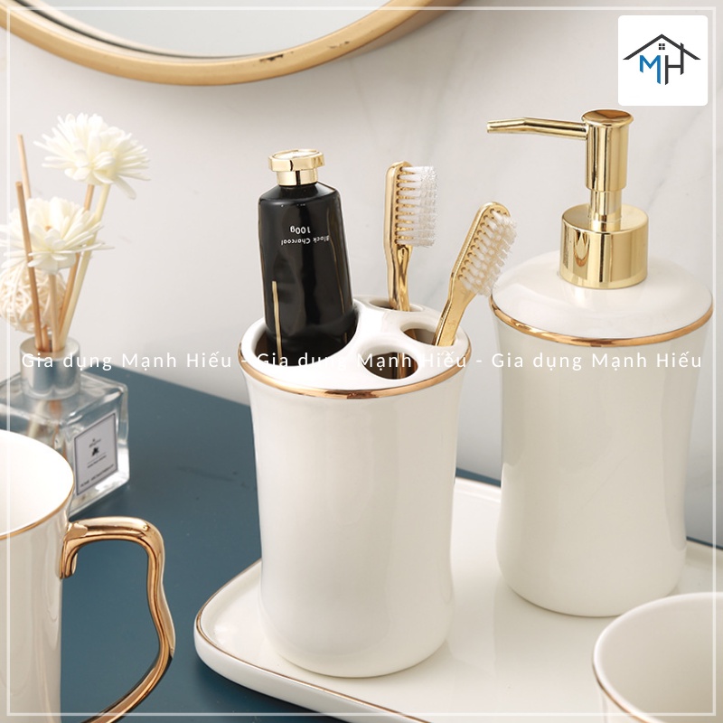 Set dụng cụ nhà tắm sứ cao cấp