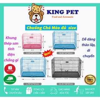 Lồng chó mèo gấp gọn sơn tĩnh điện chống rỉ