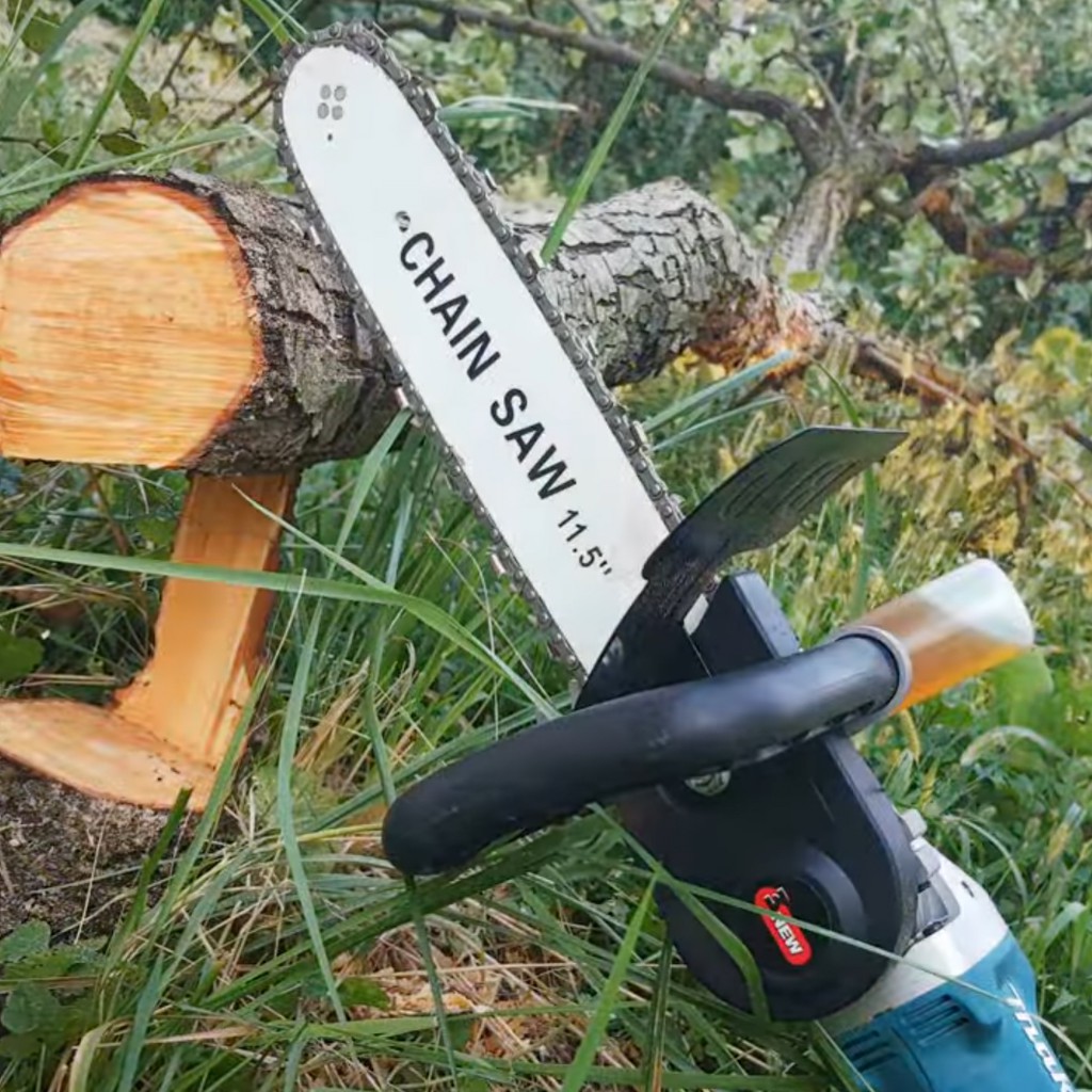 Combo Máy Mài Góc, Máy Cắt Cầm Tay Makita và Lưỡi Cưa Xích Chain Saw gắn máy mài - Máy Mài + Lưỡi Cưa