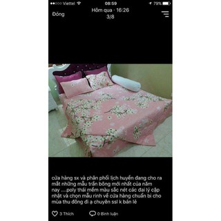 Bô chăn ga trần bông dày dặn