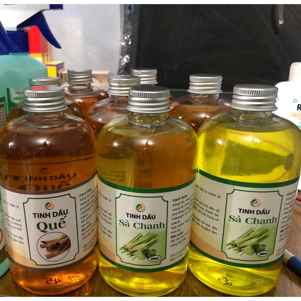 Tinh dầu sả chanh, quế nguyên chất mùi thơm dễ chịu chai 500ml