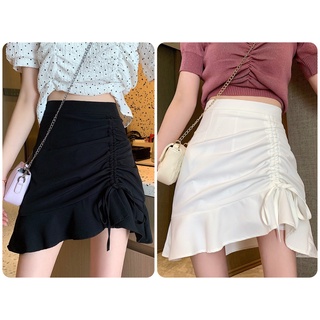 Chân váy chữ a cạp cao đuôi cá hách dáng, chân váy ngắn lưng cao phối dây hông  hàng quảng châu
