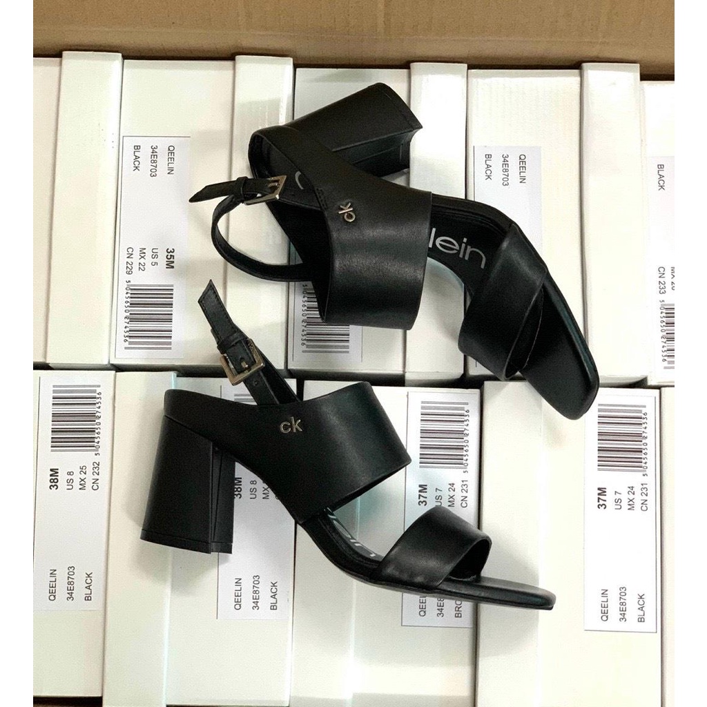 Sandal Calvin Klein gót trụ tréo