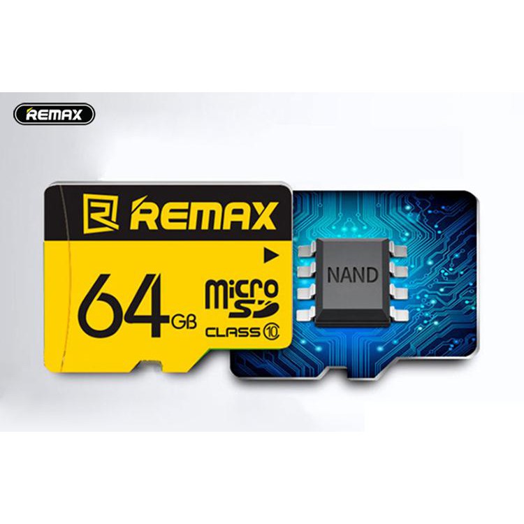 [CHÍNH HÃNG] Thẻ nhớ MicroSD REMAX 64GB Class 10 - màu vàng (tặng kèm đầu đọc thẻ tiện dụng)