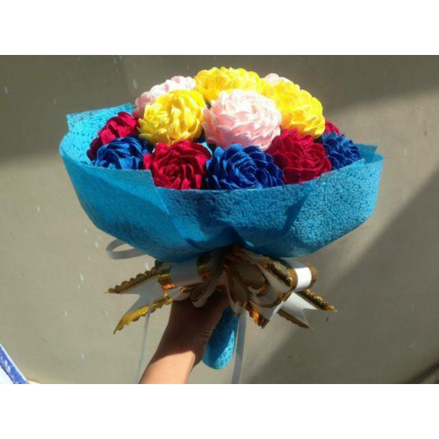 Giấy nhún, giấy nhăn làm hoa loại dày đẹp phụ kiện hanmade, phụ kiện hoa