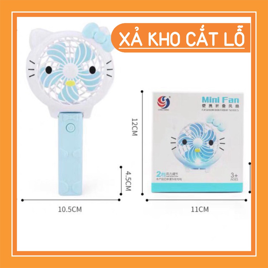 🌸🌸 Quạt Pin Mini Cầm Tay Hello Kitty Màu Hồng 🌸🌸 1 mư