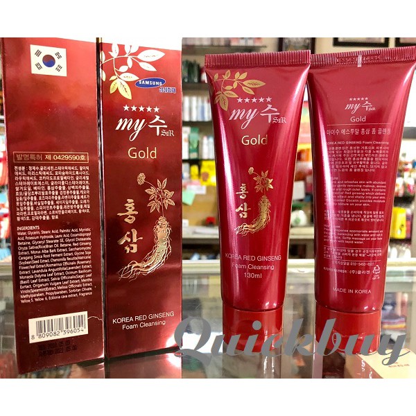 Sữa rửa mặt ngăn ngừa nám Hồng sâm MY GOLD 130ml