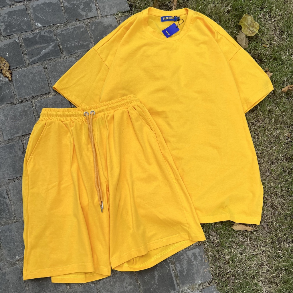 Bộ Áo Quần basic trơn nhiều màu MEANSTORE set đồ unisex nam nữ dáng rộng form oversize phong cách Ulzzang Hàn Quốc