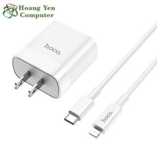 Bộ Sạc Nhanh 18W Cho IPhone IPad Hoco C80 + Cáp Sạc TYPE C - LIGHTNING (QC3.0, PD 18W) - BH 1 Năm Chính Hãng
