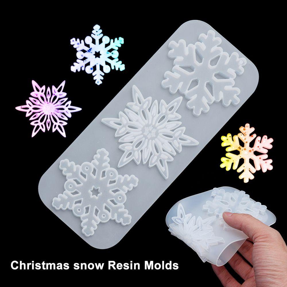 1 Khuôn Silicone Làm Trang Sức Hình Bông Tuyết Giáng Sinh