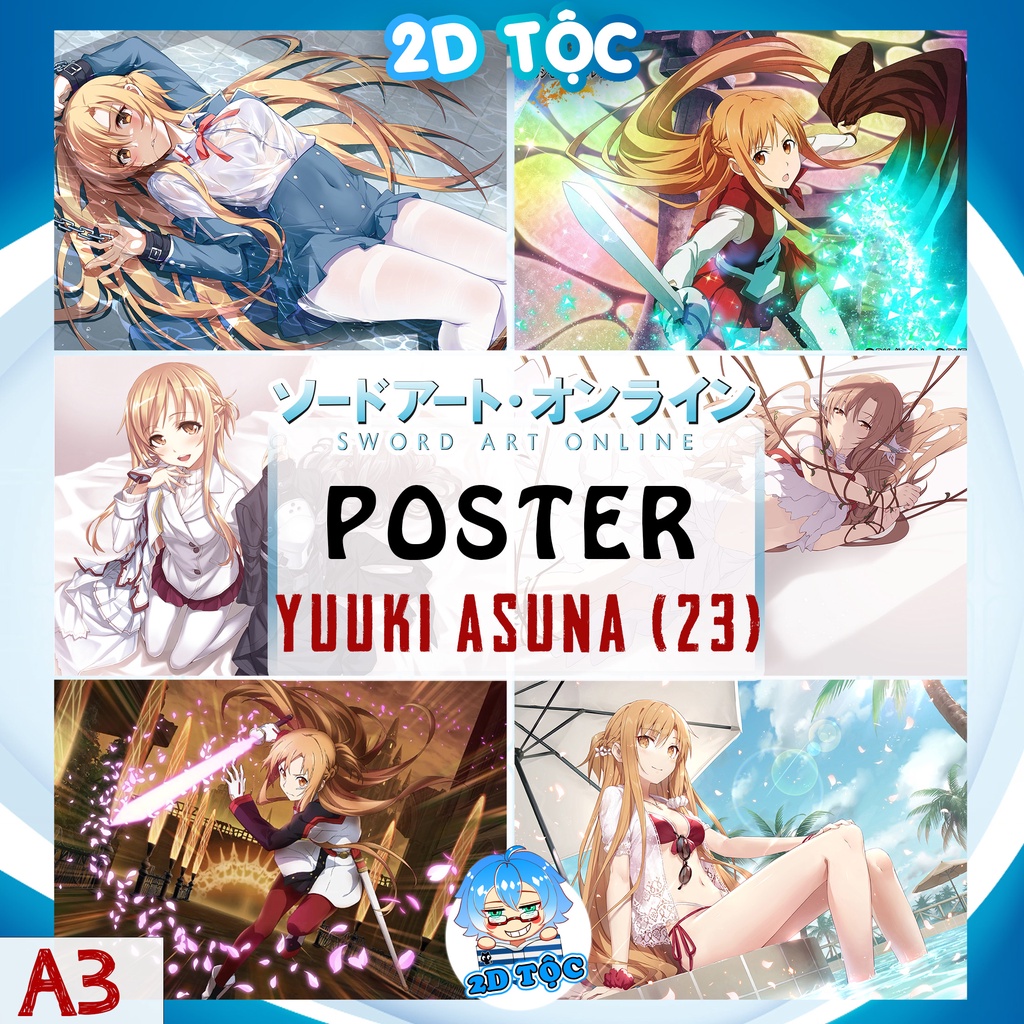 Ảnh poster A3 chất lượng chuẩn Yuuki Asuna (23) Light Novel Sword Art Online  – tranh dán tường 2D Tộc Shop