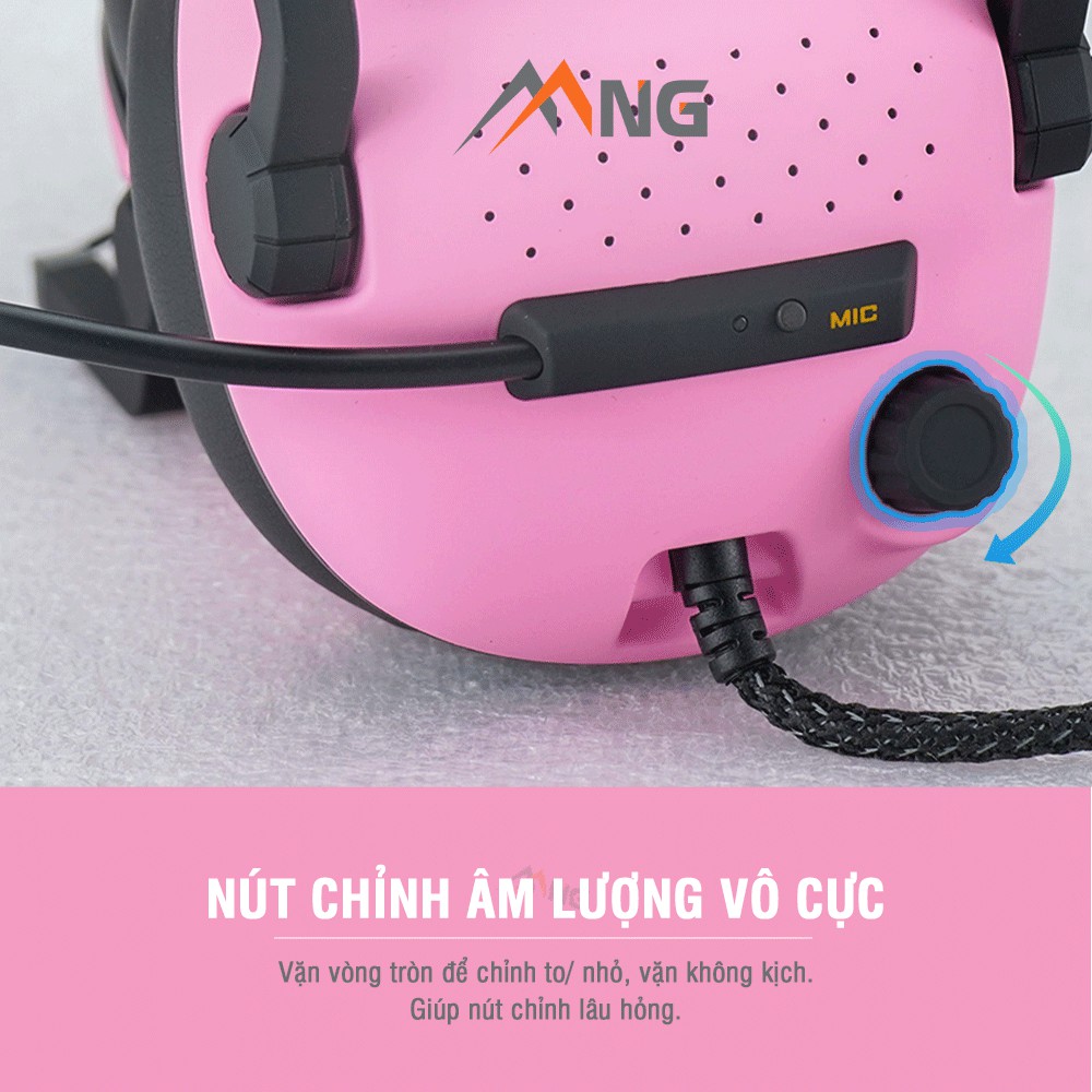 Tai nghe chụp tai chơi game có dây Edra EH492 dành cho game thủ,có micro, màu đen, trắng, hồng, vàng | BigBuy360 - bigbuy360.vn