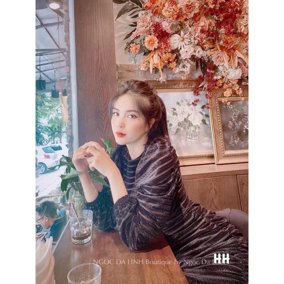 Váy Nhung Nữ Đầm Dáng Ôm, Đầm Nhún Thân Eo Body Chất Nhung Mềm 2 Lớp Hàng Quảng Châu Cao Cấp Đơn Giản Sang Trọng.